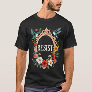 Camiseta Floral Hummingbird Resist Trump