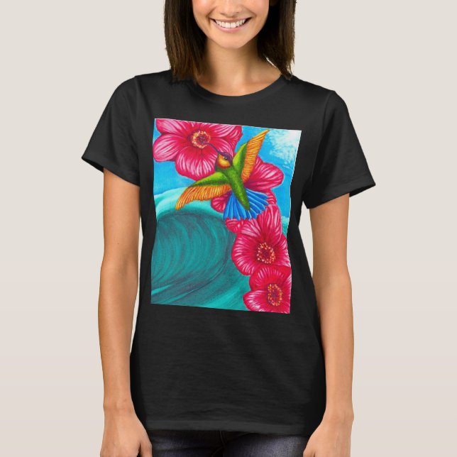 Camiseta Floral Hummingbird Wave  (Frente)