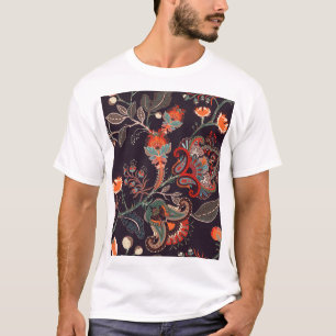 Camiseta Floral Indiano Grande Natureza Sem Olhos