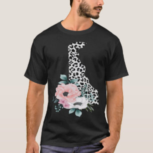 Camiseta Floral Leopard Delaware Menina Patriótica