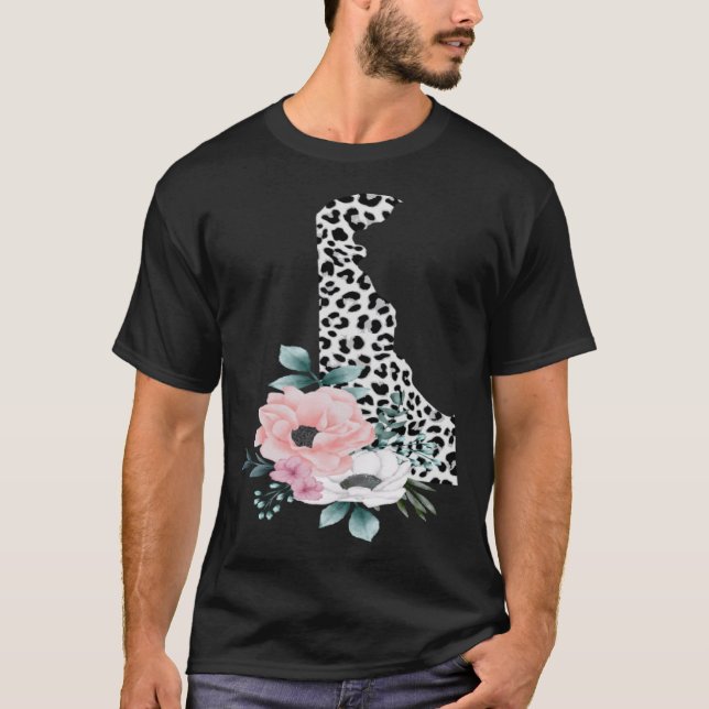 Camiseta Floral Leopard Delaware Menina Patriótica (Frente)