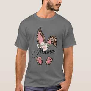 Camiseta Floral Leopard Mama Bunny Gifts Felz pascoa Mothe