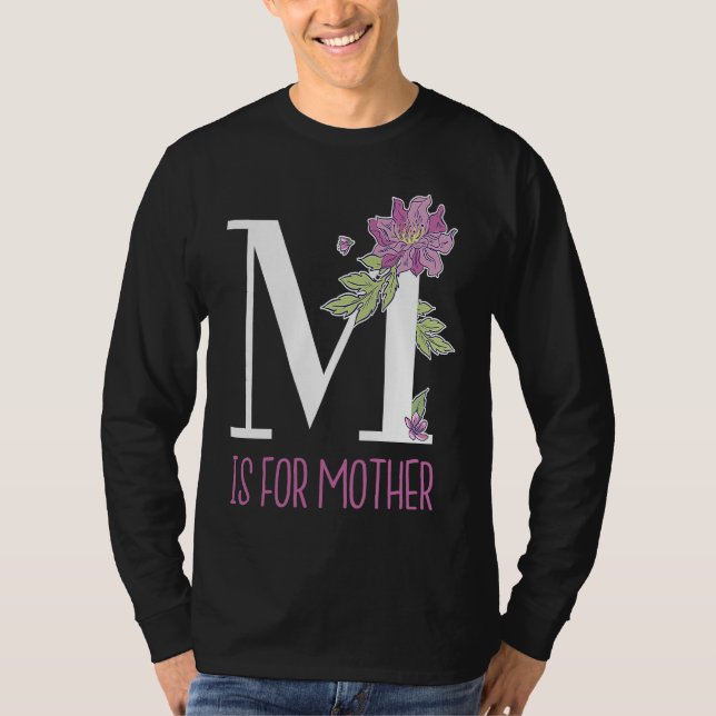 Camiseta Floral Lettering M Is for Mother (Frente)