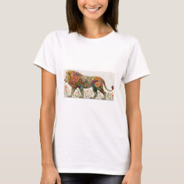 Camiseta Floral Lion Silhouette