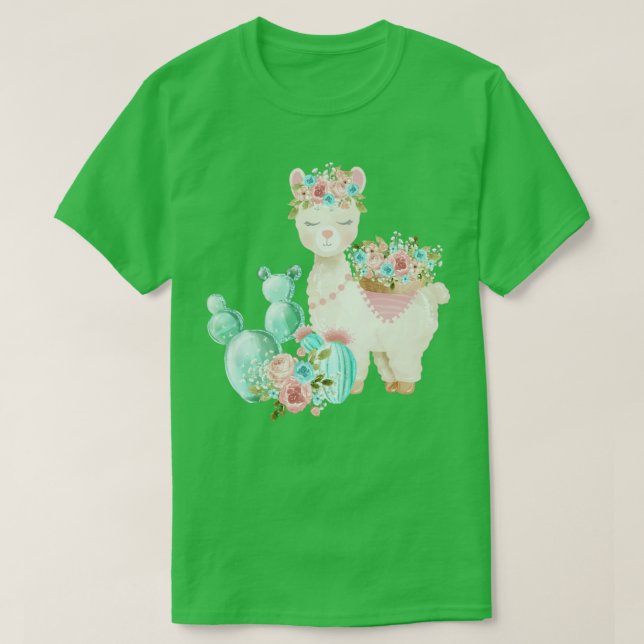 Camiseta Floral Llama (Frente do Design)