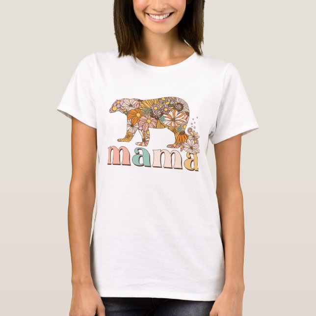 Camiseta Floral Mama Bear (Frente)