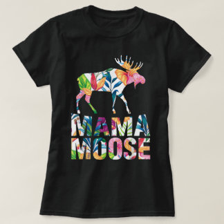 Camiseta Floral Mama Moose Animal Lover Design