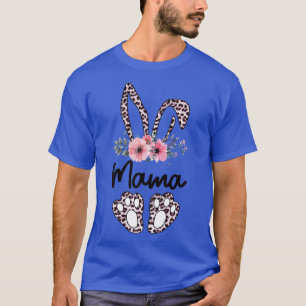 Camiseta Floral Mama Páscoa Bunny Mama Felz pascoa D