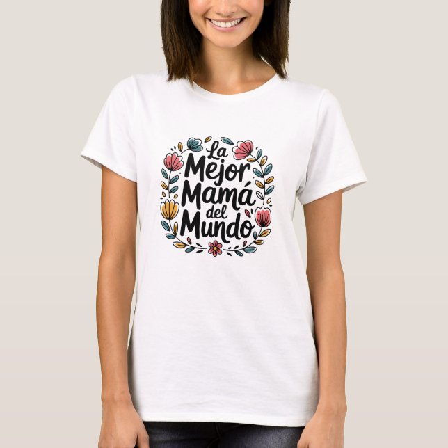 Camiseta Floral Mama Vintage Retro (Frente)