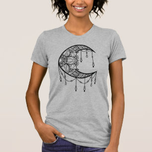 Camiseta Floral Mandala Moon Mulheres