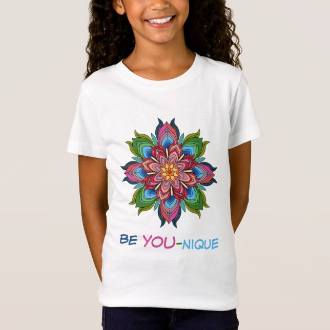 Camiseta Floral Mandala, seja você mesmo! (Frente)