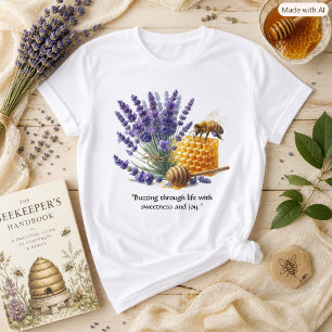 Camiseta Floral Mel de Lavanda / Abelha Doce