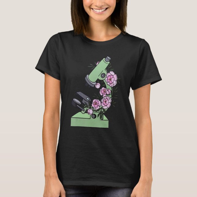 Camiseta Floral Microscope Medical Laboratory Biology Micro (Frente)