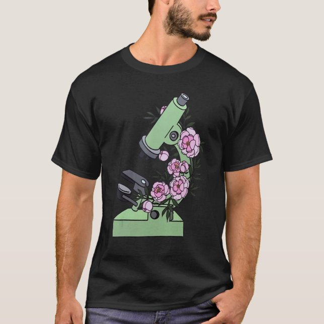 Camiseta Floral Microscope Medical Laboratory Biology Micro (Frente)