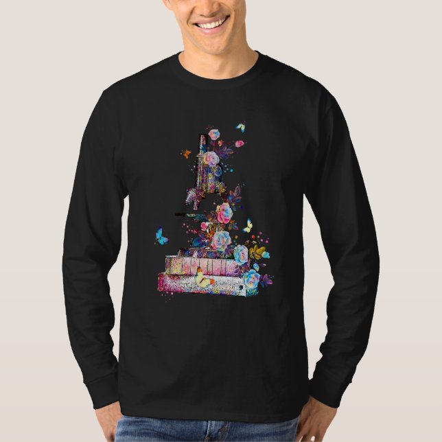 Camiseta Floral Microscope Medical Laboratory Biology Micro (Frente)