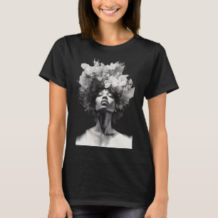 Camiseta Floral monocromático