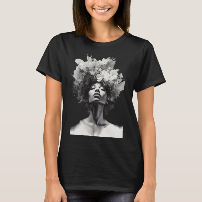 Camiseta Floral monocromático (Frente)