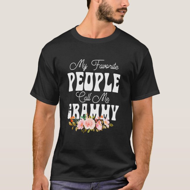 Camiseta Floral My Favorite People Call Me Grammy  Mother's (Frente)