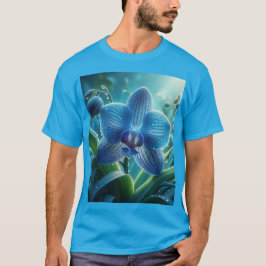 Camiseta Floral Orquídea Azul
