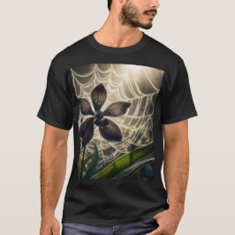 Camiseta Floral Orquídea Negra