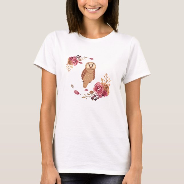 Camiseta Floral Owl (Frente)