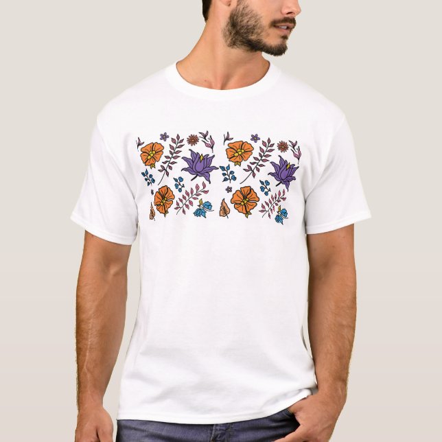 Camiseta Floral Pattern T-Shirt (Frente)