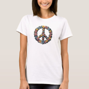 Camiseta Floral Peace Symbol Tee