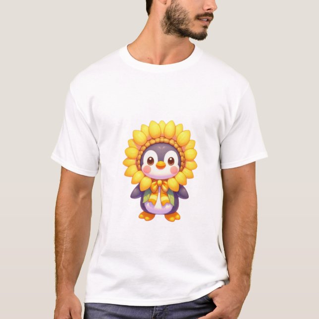 Camiseta Floral Penguin Delight (Frente)