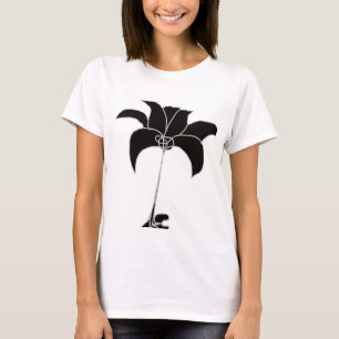 Camiseta Floral Preto Branco