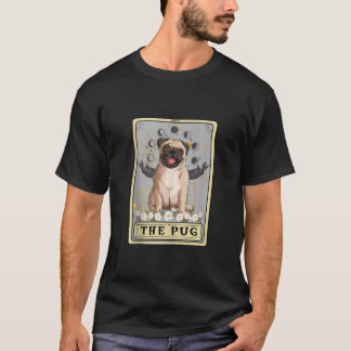 Camiseta Floral Pug Tarot Card Pug Mãe Pug Halloween Lo