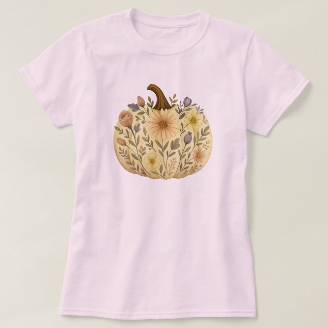 Camiseta Floral Pumpkin (Frente do Design)