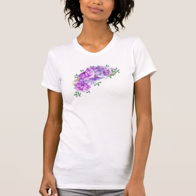 Camiseta Floral Purple Peonies (Frente)