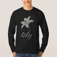 Camiseta floral retrô de flor de lírio branca vint