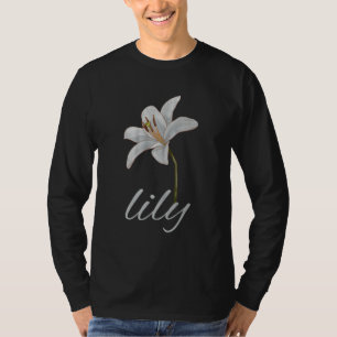 Camiseta floral retrô de flor de lírio branca vint