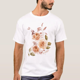 Camiseta Floral Rosa Aquarela | Botânica Elegante