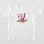 Camiseta Floral Rosa Aquarela Menina de Flores Cas<br><div class="desc">Camiseta Floral Rosa Aquarela Menina de Flores Casamento
Faça sua menina de flores se sentir super especial com esta divertida camiseta!</div>