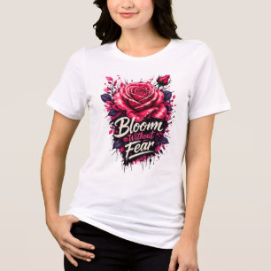 Camiseta Floral Rosa Bloom Without Fear