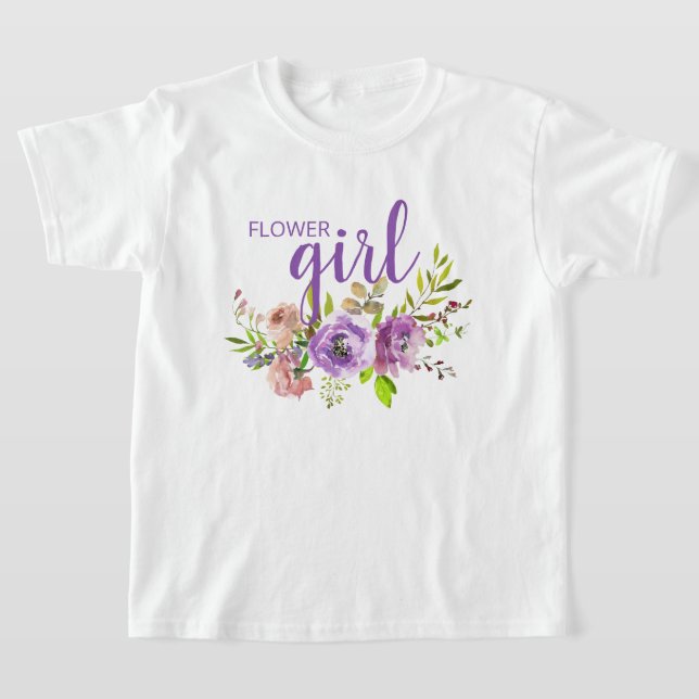 Camiseta Floral Roxa Menina das Flores Casamento (Postura )