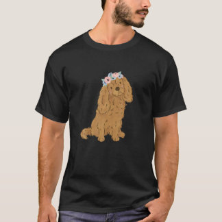 Camiseta Floral Ruby Cavalier King Charles Spaniel Cavie Mo