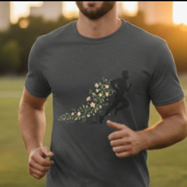 Camiseta Floral Runner Silhouette Aesthetic Flower Design 