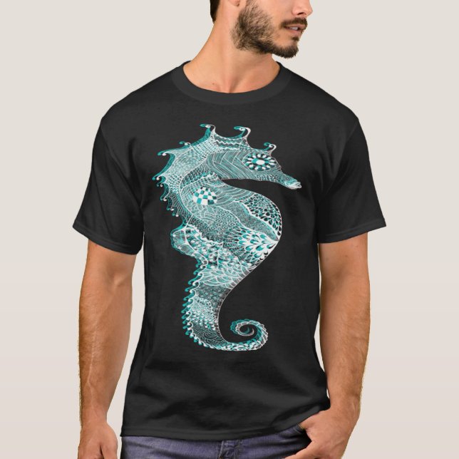 Camiseta Floral Seahorse Nautical (Frente)