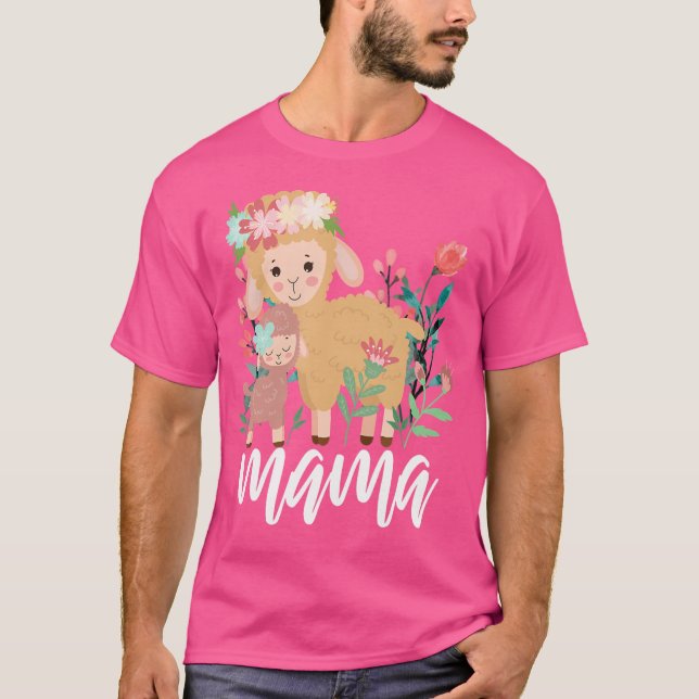Camiseta Floral Shea Mãe Bebê Mãe Dia de as mães Animal (Frente)