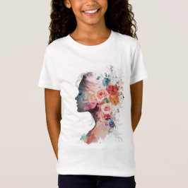 Camiseta Floral Silhueta mulher