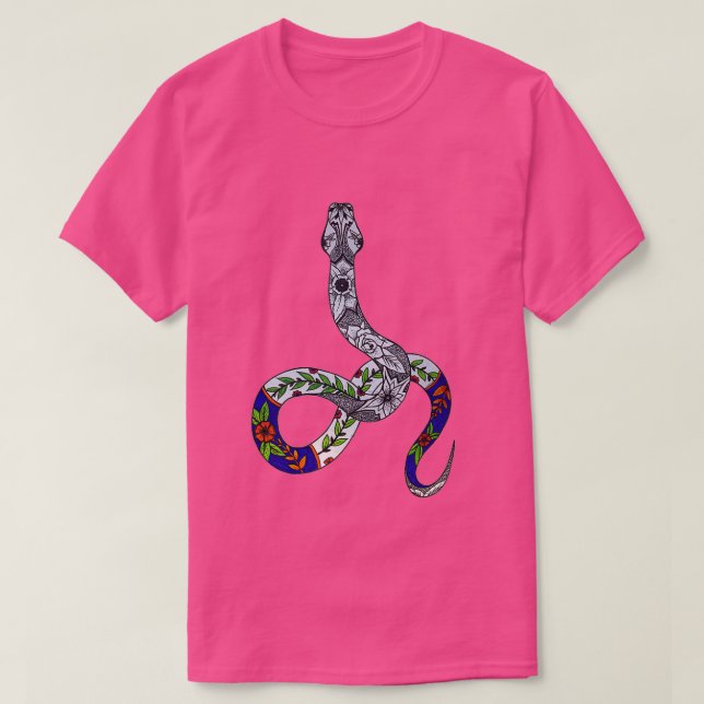 Camiseta Floral Snake Tattoo Design  (Frente do Design)