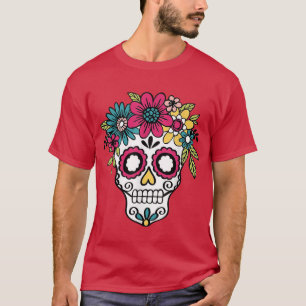 Camiseta Floral Sugar Skull Day Of The Dead Women T-shirt22