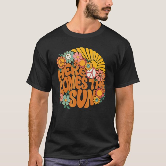 Camiseta Floral Sunshine Vem A Férias De Verão (Frente)