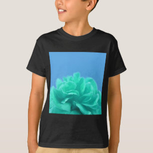 Camiseta Floral Verde Azul Colorida