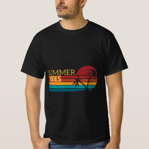 Camiseta Floral Vibrações de Verão Retro Moderno