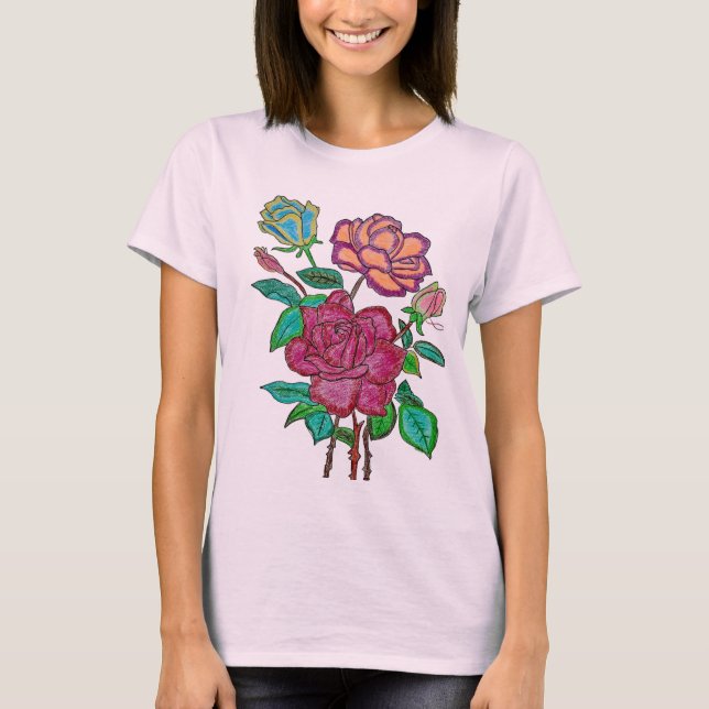 Camiseta Floral Vibrante (Frente)