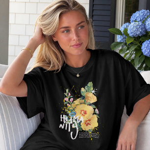Camiseta Floral Vintage Humanidade Amor Compaixão Botânica